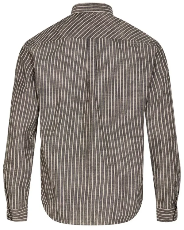 Mand Anerkjendt Akleif Stripe Shirt - Caviar