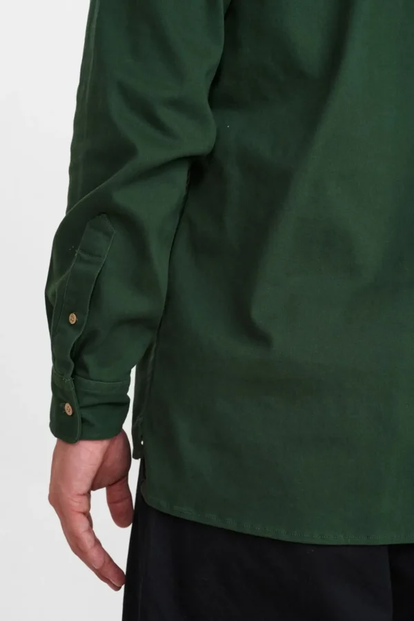 Mand Anerkjendt Aklenny Twill Shirt - Deep Forrest