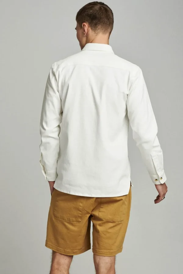 Mand Anerkjendt Aklenny Twill Shirt - Tofu