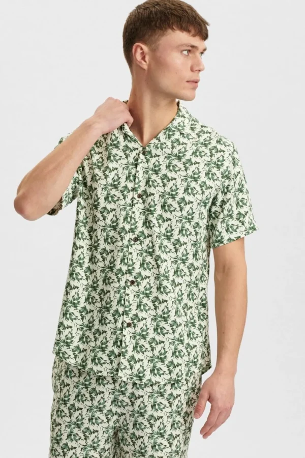 Mand Anerkjendt Akleo Aop Viscose Shirt - Tofu