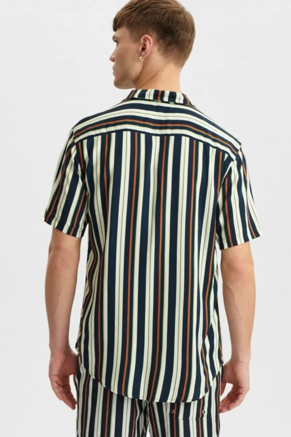 Mand Anerkjendt Akleo Aop Viscose Shirt - Sky Captain