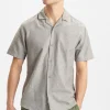 Mand Anerkjendt Akleo Cot/Linen Ss Shirt - Latte