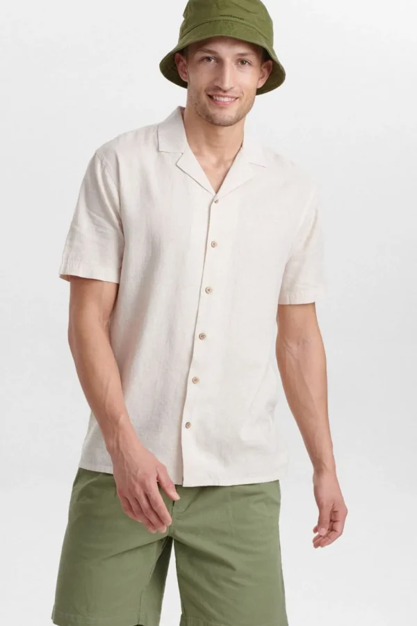 Mand Anerkjendt Akleo Fil A Fil Linen Shirt - Incense