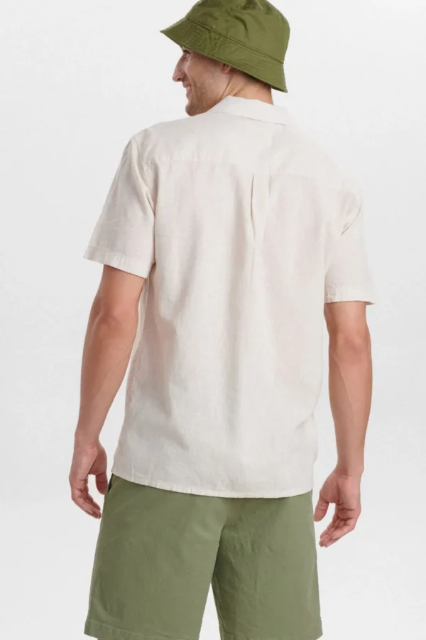 Mand Anerkjendt Akleo Fil A Fil Linen Shirt - Incense