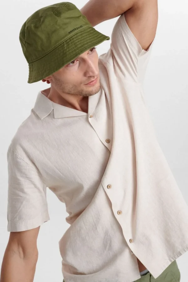 Mand Anerkjendt Akleo Fil A Fil Linen Shirt - Incense