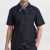 Mand Anerkjendt Akleo Linen Shirt - Dark Navy