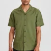 Mand Anerkjendt Akleo Linen Shirt - Olivine