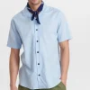 Mand Anerkjendt Akleo Linen Shirt - Sky Blue