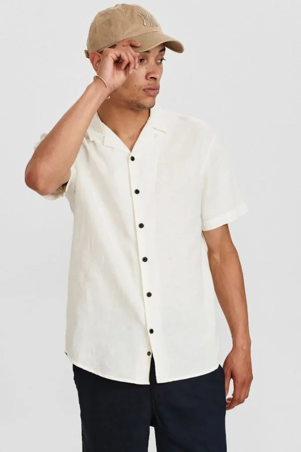 Mand Anerkjendt Akleo Linen Shirt - Tofu