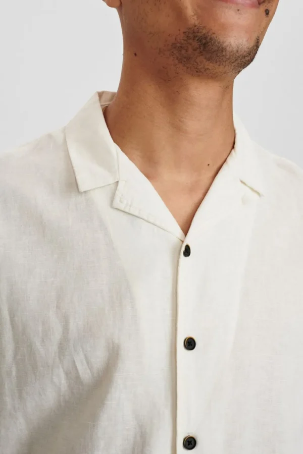 Mand Anerkjendt Akleo Linen Shirt - Tofu