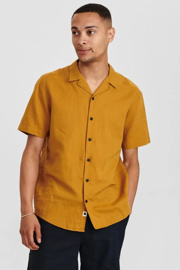 Mand Anerkjendt Akleo Linen Shirt - Wood Thrush