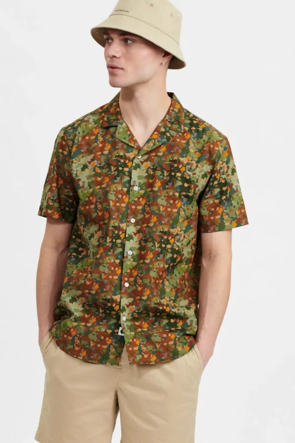 Mand Anerkjendt Akleo Poplin Aop Shirt - R. Green