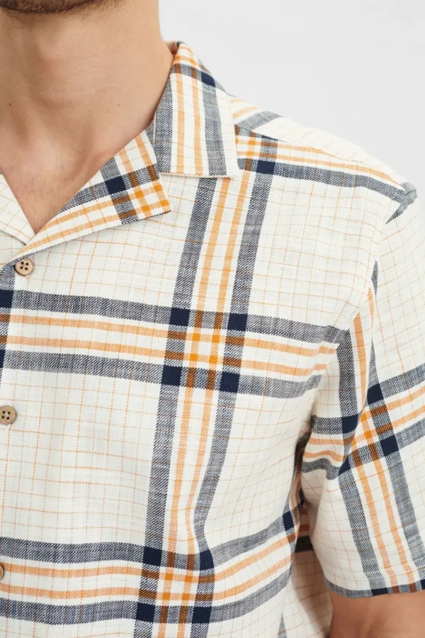 Mand Anerkjendt Akleo Ss Checked Shirt - Tofu