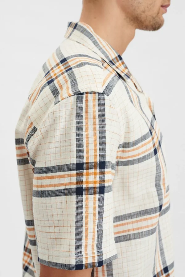 Mand Anerkjendt Akleo Ss Checked Shirt - Tofu