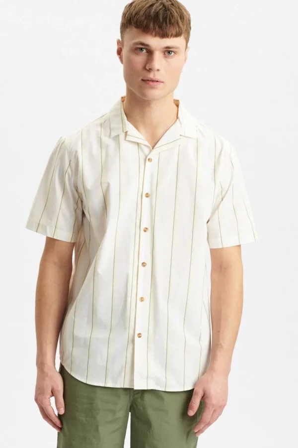 Mand Anerkjendt Akleo Ss Retro Stripe Shirt 2 - Tofu