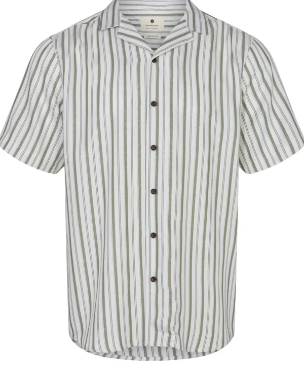 Mand Anerkjendt Akleo Ss Stripe Shirt - Olivine