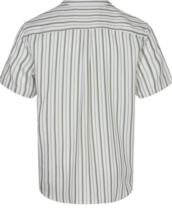 Mand Anerkjendt Akleo Ss Stripe Shirt - Olivine