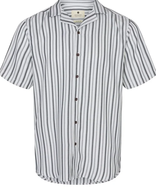 Mand Anerkjendt Akleo Ss Stripe Shirt - Sky Captain