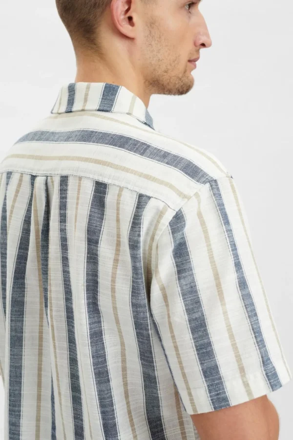 Mand Anerkjendt Akleo Stripe Ss Shirt - Tofu