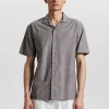 Mand Anerkjendt Akleon S/S Cot/Linen Shirt - Chocolate Brown