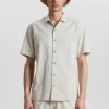 Mand Anerkjendt Akleon S/S Cot/Linen Shirt - Brown Rice