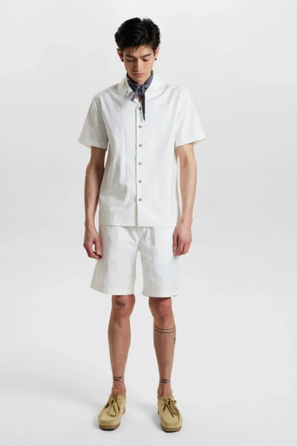 Mand Anerkjendt Akleon S/S Cot/Linen Shirt - Tofu