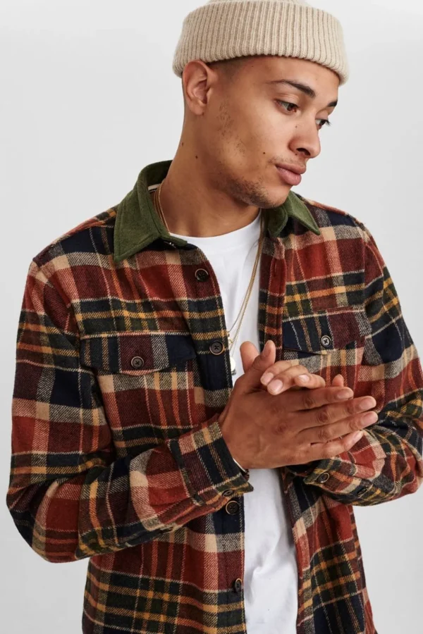 Mand Anerkjendt Aklion Check Overshirt - Deep Forrest