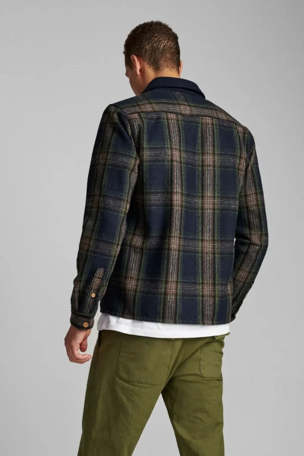 Mand Anerkjendt Aklion Wool Check Overshirt - Pine Grove