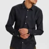 Mand Anerkjendt Aklouis 2 Tone Melange Shirt - Caviar