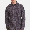 Mand Anerkjendt Aklouis Aop Poplin Shirt - Light Grey Mel