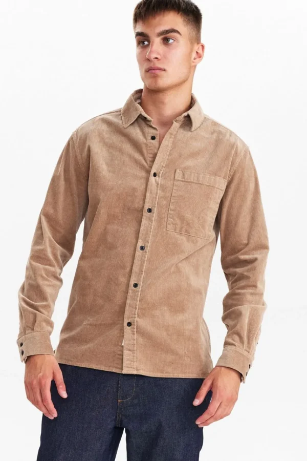 Mand Anerkjendt Aklouis Corduroy Shirt - Cobblestone