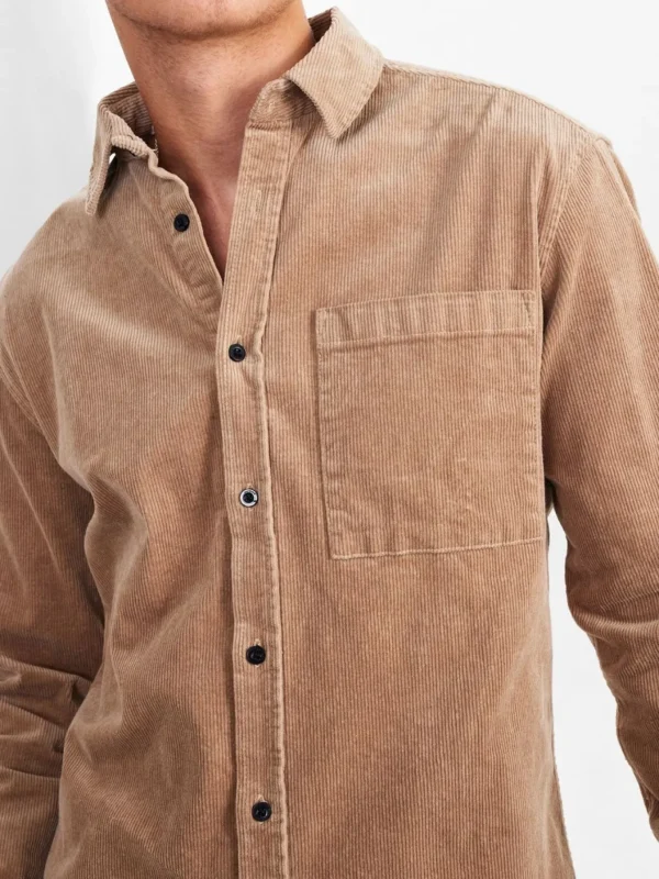 Mand Anerkjendt Aklouis Corduroy Shirt - Cobblestone