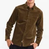 Mand Anerkjendt Aklouis Corduroy Shirt - Dark Olive