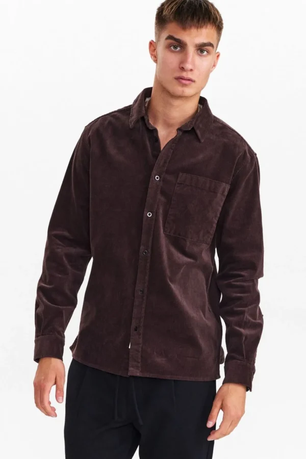 Mand Anerkjendt Aklouis Corduroy Shirt - Demitasse