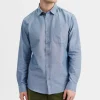 Mand Anerkjendt Aklouis Cot/Linen Shirt - Cornet Blue