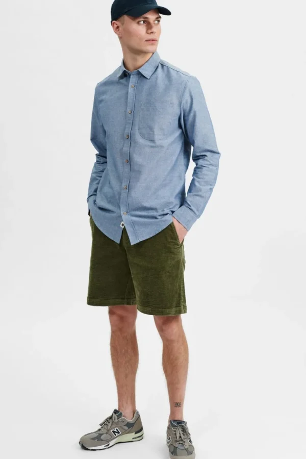 Mand Anerkjendt Aklouis Cot/Linen Shirt - Cornet Blue