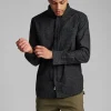 Mand Anerkjendt Aklouis Herringbone Shirt - Dark Grey Mel