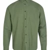 Mand Anerkjendt Aklouis Linen Shirt - Olivine