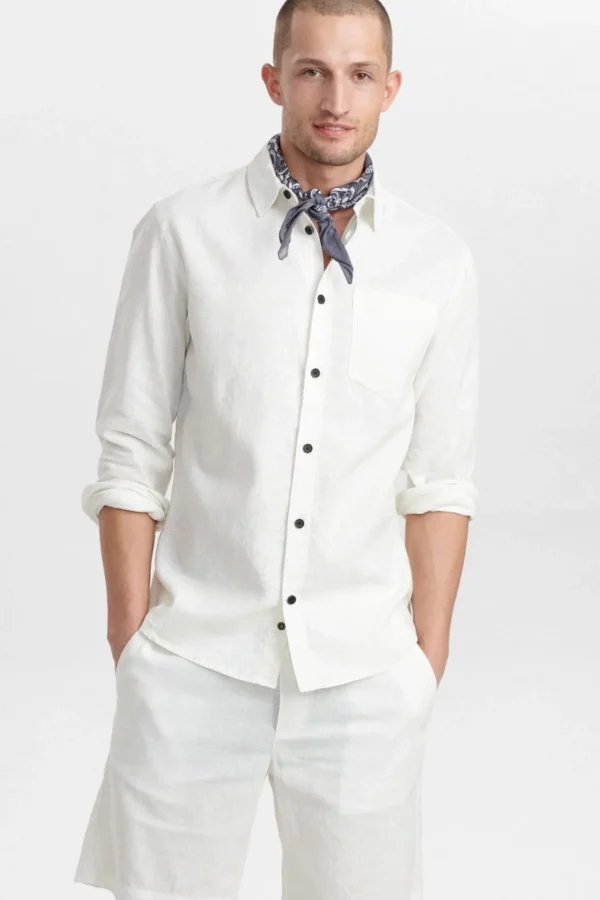 Mand Anerkjendt Aklouis Linen Shirt - Tofu