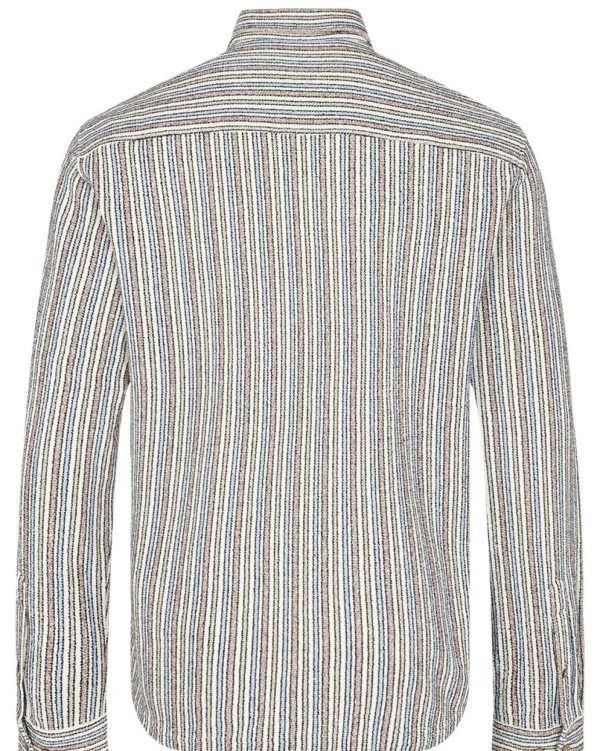 Mand Anerkjendt Aklouis L/S Jacquard Stripe - Tofu