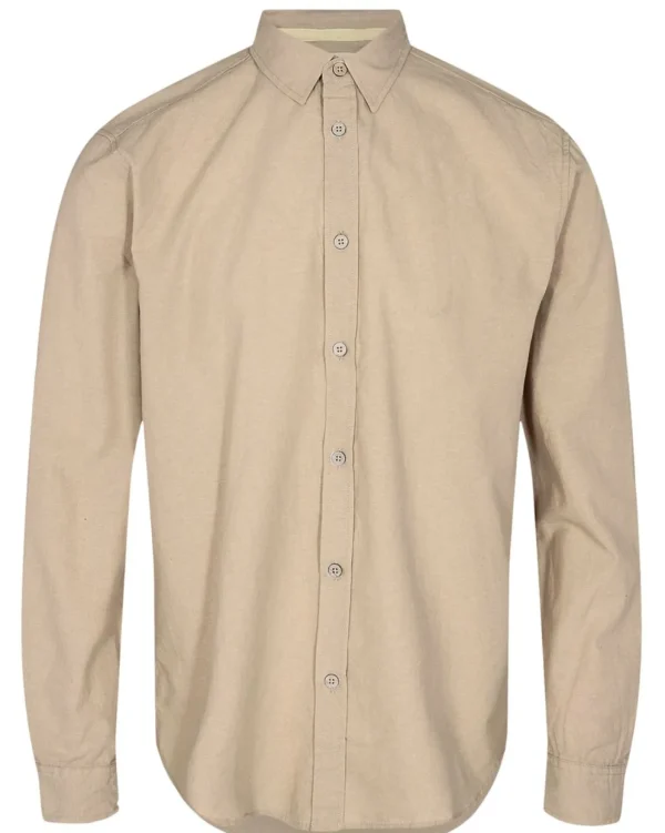 Mand Anerkjendt Aklouis L/S Linen Shirt - Brown Rice