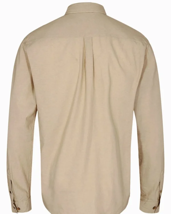 Mand Anerkjendt Aklouis L/S Linen Shirt - Brown Rice