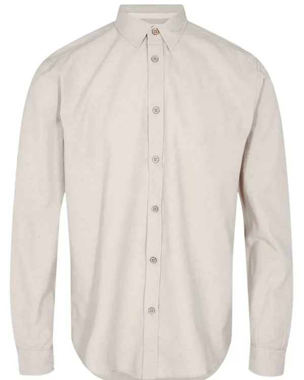 Mand Anerkjendt Aklouis L/S Linen Shirt - Tofu