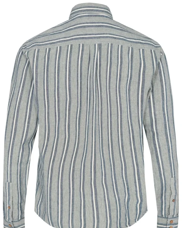 Mand Anerkjendt Aklouis L/S Multi Stripe - Indian Teal