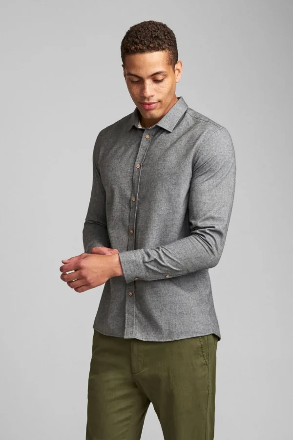 Mand Anerkjendt Aklouis Shirt - Granit Grey Mel