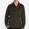 Mand Anerkjendt Aklouis Structure Cord Shirt - Dark Olive