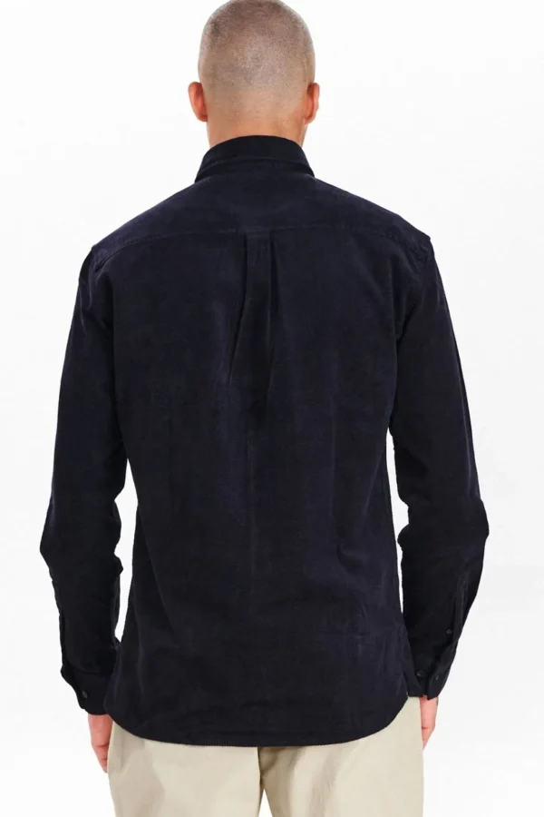 Mand Anerkjendt Aklouis Structure Cord Shirt - Dark Navy