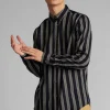 Mand Anerkjendt Aklouis Tencel Stripe Shirt - Sky Captain