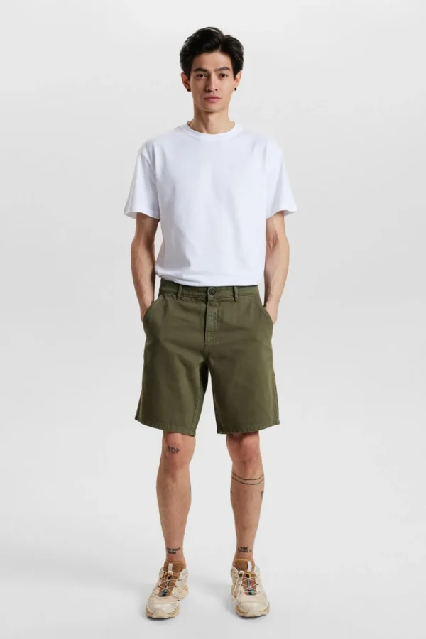 Mand Anerkjendt Aklt James Twill Shorts - Olivine