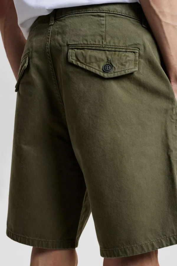 Mand Anerkjendt Aklt James Twill Shorts - Olivine